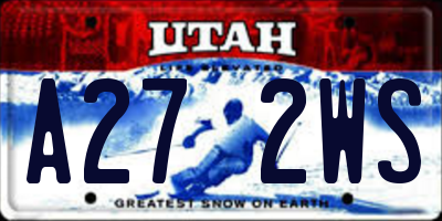 UT license plate A272WS