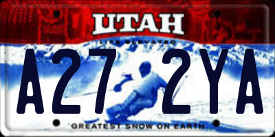 UT license plate A272YA