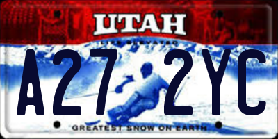 UT license plate A272YC