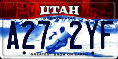 UT license plate A272YF