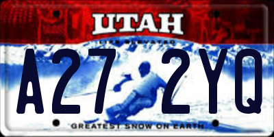 UT license plate A272YQ