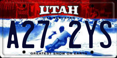 UT license plate A272YS