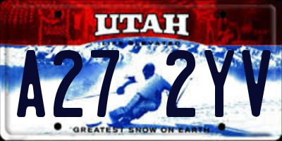 UT license plate A272YV