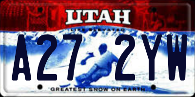 UT license plate A272YW