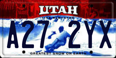 UT license plate A272YX