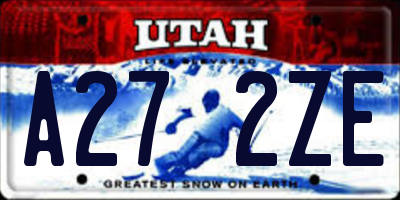 UT license plate A272ZE