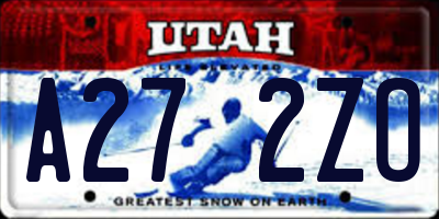 UT license plate A272ZO