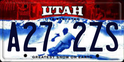 UT license plate A272ZS