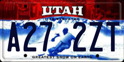 UT license plate A272ZT