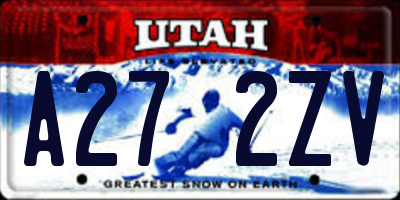 UT license plate A272ZV