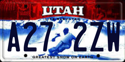 UT license plate A272ZW
