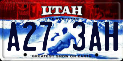 UT license plate A273AH