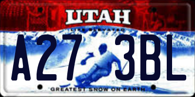 UT license plate A273BL