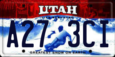 UT license plate A273CI