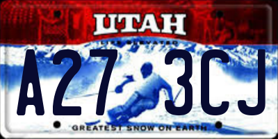 UT license plate A273CJ