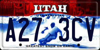 UT license plate A273CV