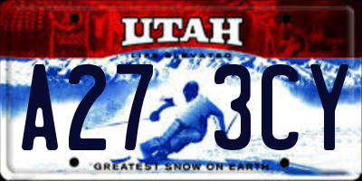 UT license plate A273CY