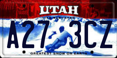 UT license plate A273CZ