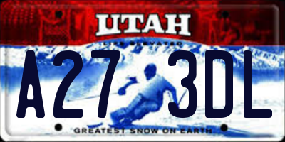 UT license plate A273DL