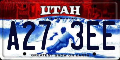 UT license plate A273EE