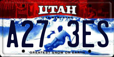 UT license plate A273ES