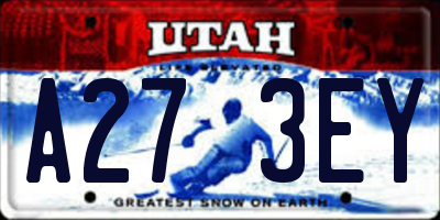 UT license plate A273EY