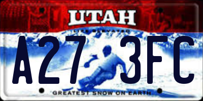 UT license plate A273FC