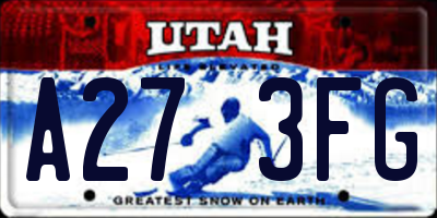 UT license plate A273FG
