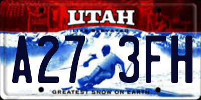 UT license plate A273FH