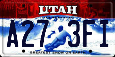 UT license plate A273FI