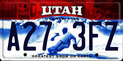 UT license plate A273FZ