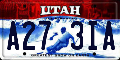 UT license plate A273IA