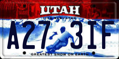 UT license plate A273IF