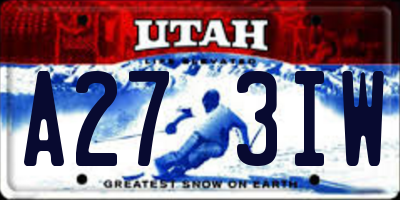 UT license plate A273IW