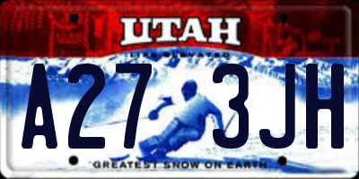 UT license plate A273JH