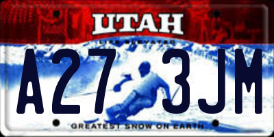 UT license plate A273JM