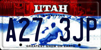 UT license plate A273JP