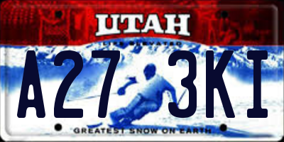 UT license plate A273KI