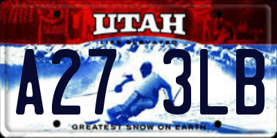 UT license plate A273LB
