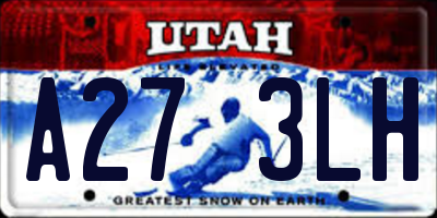 UT license plate A273LH