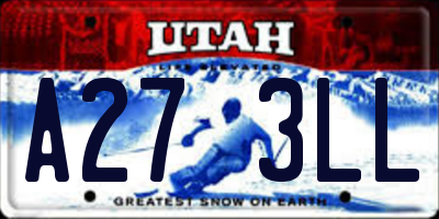 UT license plate A273LL