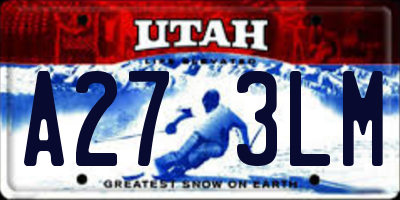 UT license plate A273LM
