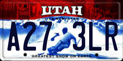 UT license plate A273LR