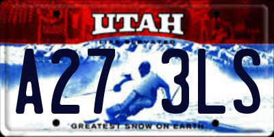 UT license plate A273LS