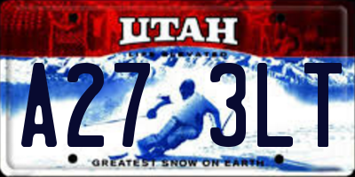 UT license plate A273LT