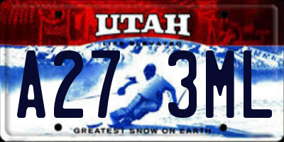 UT license plate A273ML