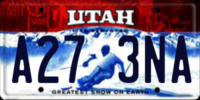 UT license plate A273NA