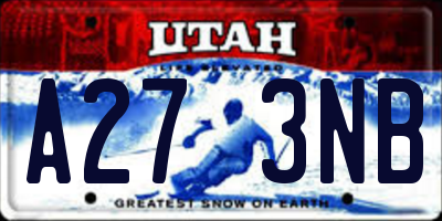 UT license plate A273NB