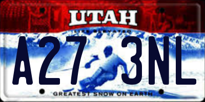 UT license plate A273NL