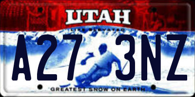 UT license plate A273NZ